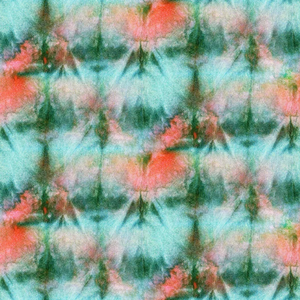 Naadloze Tie Dye Patroon Witte Zijde Handschilderstoffen Nodulair Batik Shibori — Stockfoto