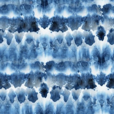 Beyaz ipeğin üzerindeki çivit rengi kusursuz kravat boyası deseni. El boyası kumaşlar - nodüler batik. Shibori boyaması.. 