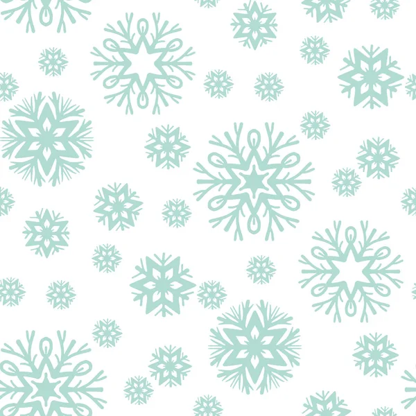 Naadloze Patroon Met Decoratieve Sneeuwvlokken Vectorillustratie — Stockvector