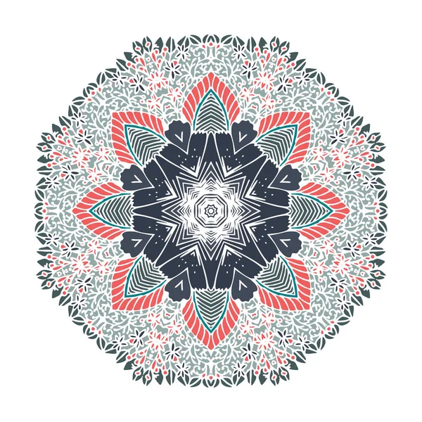 Růžová Šedá Mandala Izolovaná Bílém Pozadí Ručně Kreslené Ilustrace Vektorové — Stockový vektor