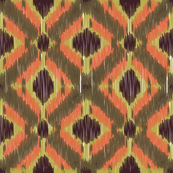 Padrão Ikat Sem Costura Fundo Abstrato Para Design Têxtil Papel — Vetor de Stock