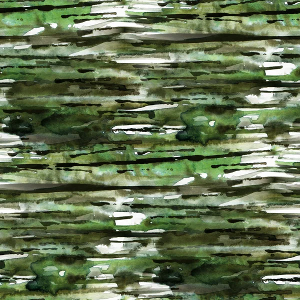 Abstract Naadloos Patroon Met Groene Aquarelvlekken Handgetekende Illustratie — Stockfoto