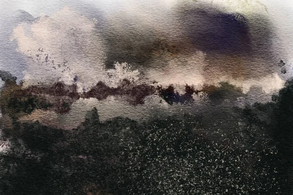 テキスト用のスペースを持つ黒いグランジの背景 水彩イラスト — ストック写真
