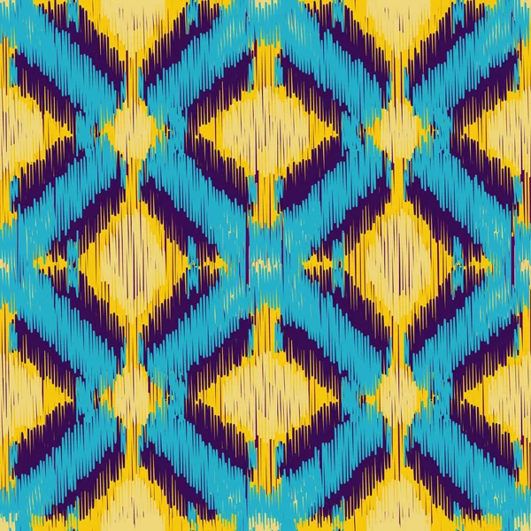 Patrón Ikat Sin Costuras Fondo Abstracto Para Diseño Textil Papel — Vector de stock