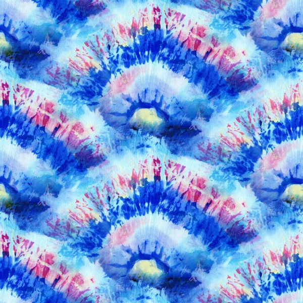 Modello Senza Cuciture Tie Dye Colore Blu Seta Bianca Tessuti — Foto Stock