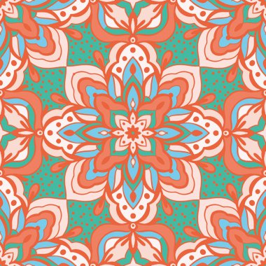 Eski usul arabesk ile kusursuz desen. Vektör illüstrasyonu.