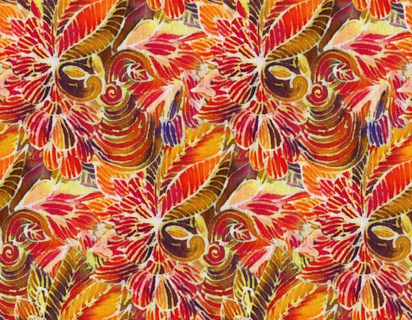 Det Intrikata Batikmönstret Med Textur Tyg Sömlöst Mönster Handritad Illustration — Stockfoto