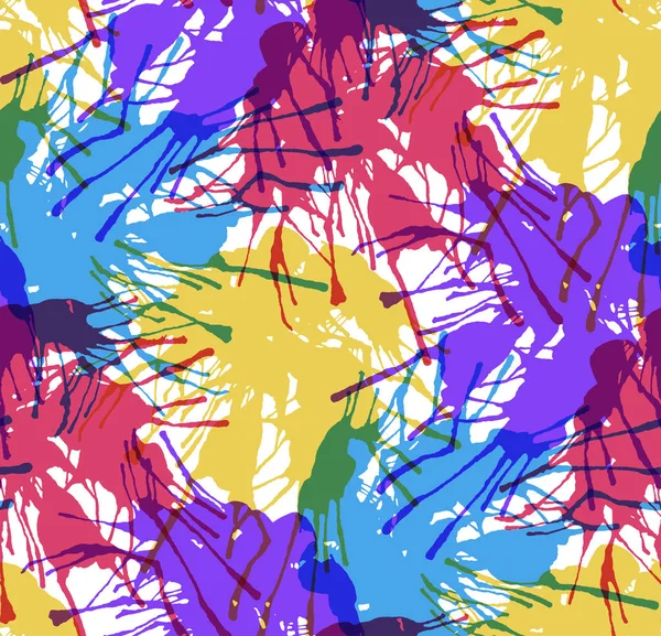 Motif Abstrait Sans Couture Avec Éclaboussure Peinture Illustration Dessinée Main — Image vectorielle