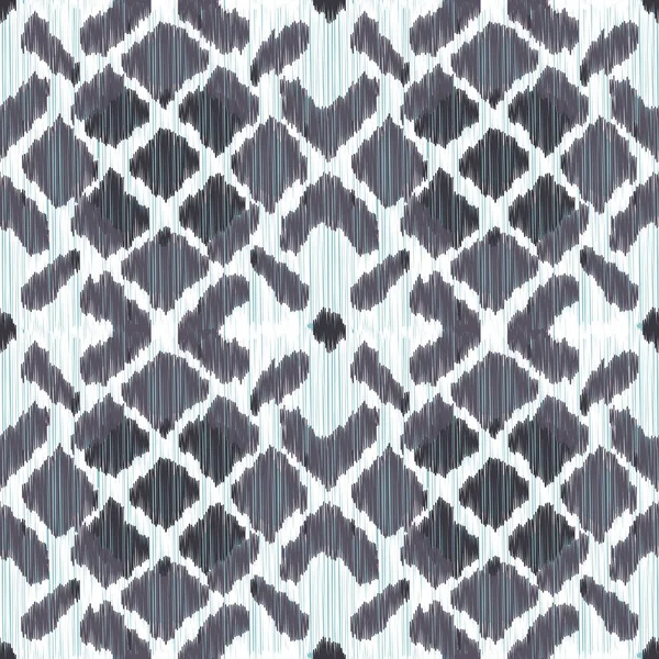 Ikat Pattern Senza Soluzione Continuità Sfondo Astratto Disegno Tessile Carta — Vettoriale Stock