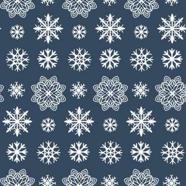 Dekoratif kar taneleri ile Seamless modeli. Vektör çizim.