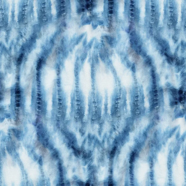 Sömlös Tie Dye Mönster Indigo Färg Vitt Siden Handmålning Tyger — Stockfoto