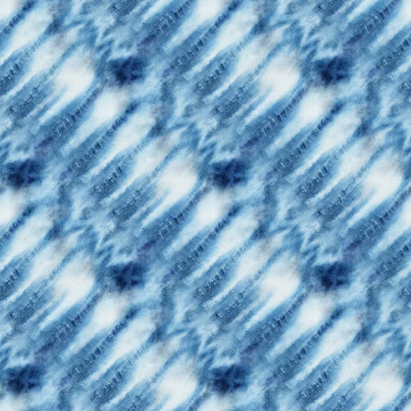 Sömlös Tie Dye Mönster Indigo Färg Vitt Siden Handmålning Tyger — Stockfoto