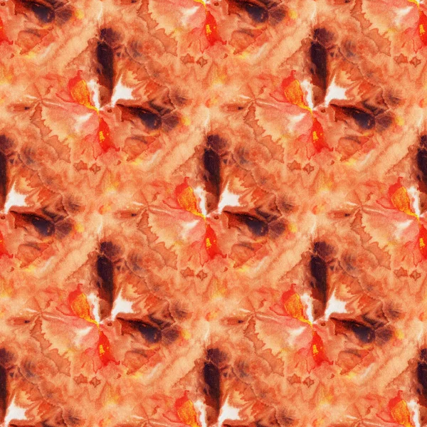 Naadloze Tie Dye Patroon Van Oranje Kleur Witte Zijde Handschilderstoffen — Stockfoto