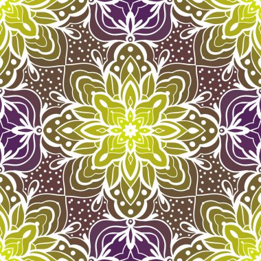 Eski usul arabesk ile kusursuz desen. Vektör illüstrasyonu.