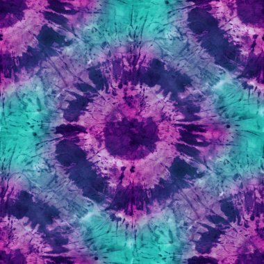 Beyaz ipeğin üzerindeki çivit rengi kusursuz kravat boyası deseni. El boyası kumaşlar - nodüler batik. Shibori boyaması.. 