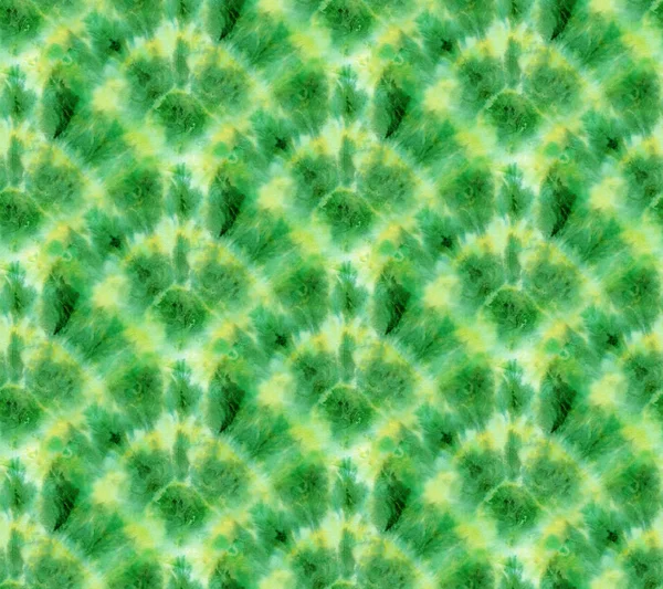 Naadloze Tie Dye Patroon Van Groene Kleur Witte Zijde Handschilderstoffen — Stockfoto