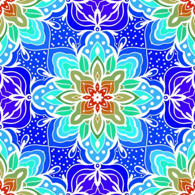 Eski usul arabesk ile kusursuz desen. Vektör illüstrasyonu.