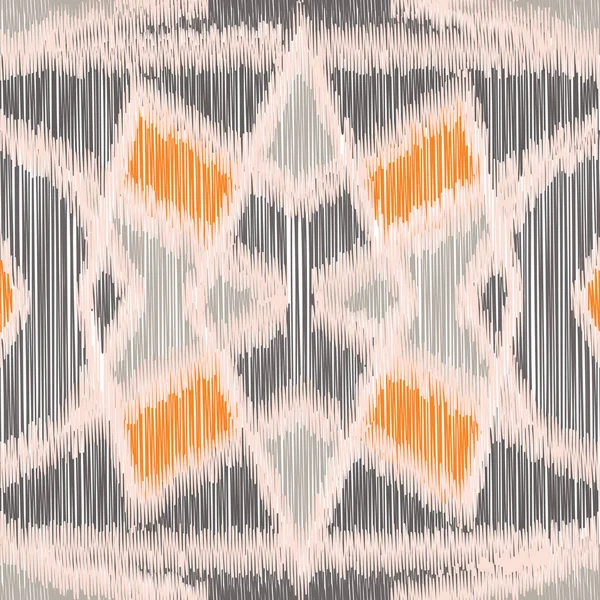 Naadloze Ikat Patroon Abstract Achtergrond Voor Textiel Ontwerp Behang Oppervlakte — Stockvector