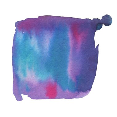 Beyaz arka planda izole edilmiş suluboya lekesi. El çizimi illüstrasyon. 