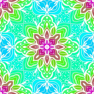 arabesk bir retro tarzı ile Seamless modeli. Vektör çizim