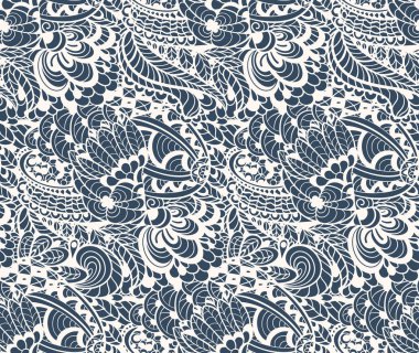 Siyah ve beyaz seamless modeli doodle tarzı. Vektör çizim. 