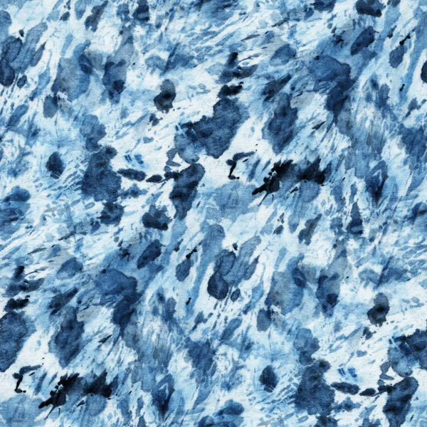 Sömlös Tie Dye Mönster Indigo Färg Vitt Siden Handmålning Tyger — Stockfoto