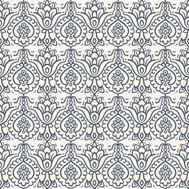 Siyah ve beyaz pürüzsüz desenli Arabesk 'ler eski usul. Vektör illüstrasyonu