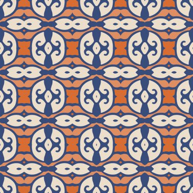 Eski usul arabesk ile kusursuz desen. Vektör illüstrasyonu.