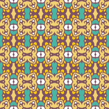 Eski usul arabesk ile kusursuz desen. Vektör illüstrasyonu.