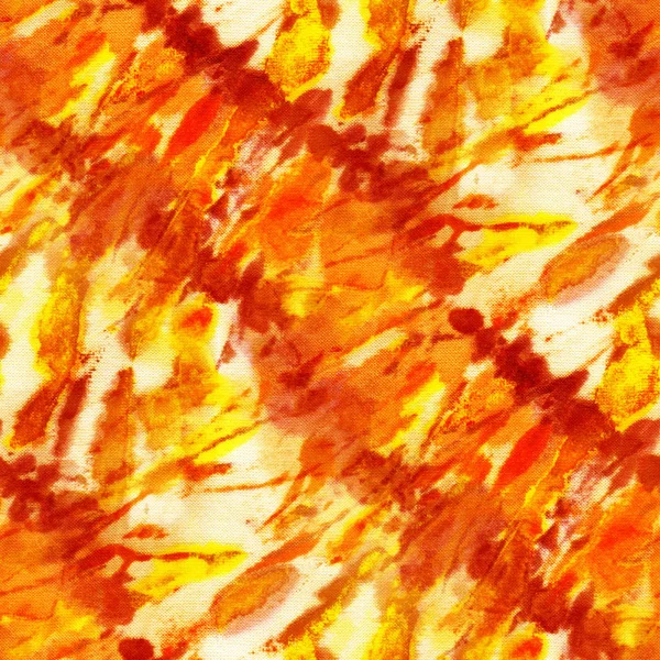 Naadloze Tie Dye Patroon Van Oranje Kleur Witte Zijde Handschilderstoffen — Stockfoto