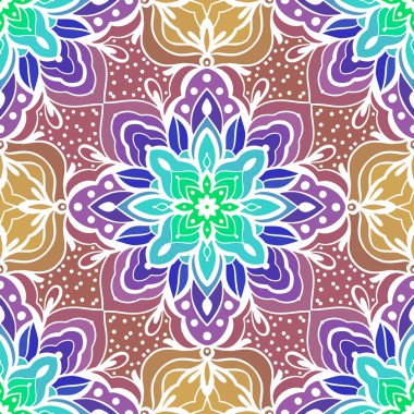 Eski usul arabesk ile kusursuz desen. Vektör illüstrasyonu.