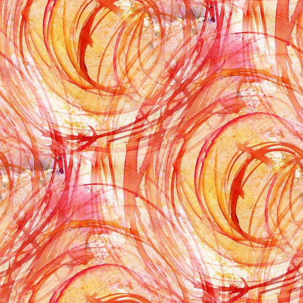 Patrón Sin Costura Abstracto Con Manchas Acuarela Roja Ilustración Dibujada —  Fotos de Stock