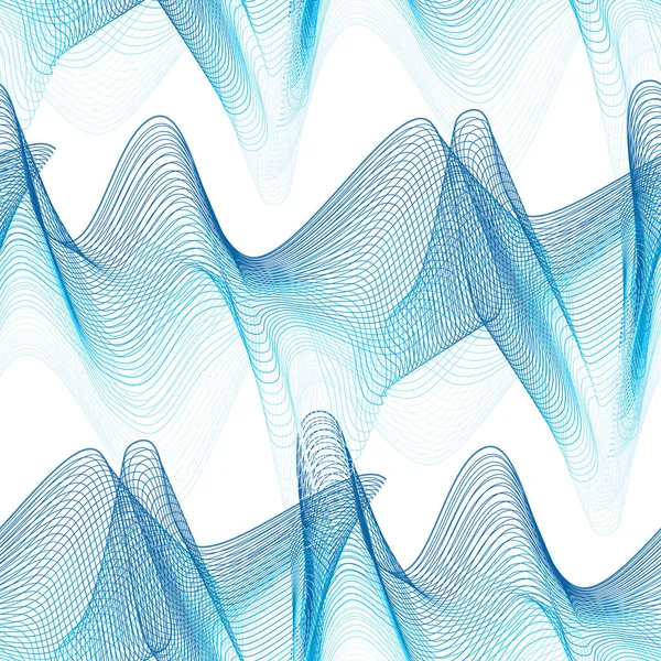 Seamless Pattern Blue Waves Vector Illustration — Stock Vector