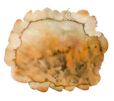 Beyaz arka planda izole edilmiş suluboya lekesi. El çizimi illüstrasyon. 