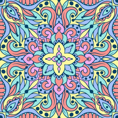 Eski usul arabesk ile kusursuz desen. Vektör illüstrasyonu.