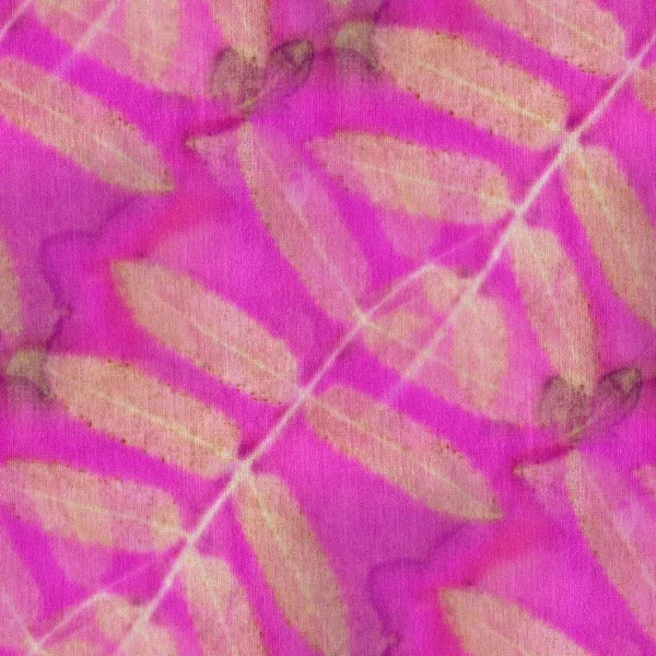 Бесшовный Ботанический Отпечаток Отпечатками Листьев Натуральном Шелке Ручная Иллюстрация — стоковое фото