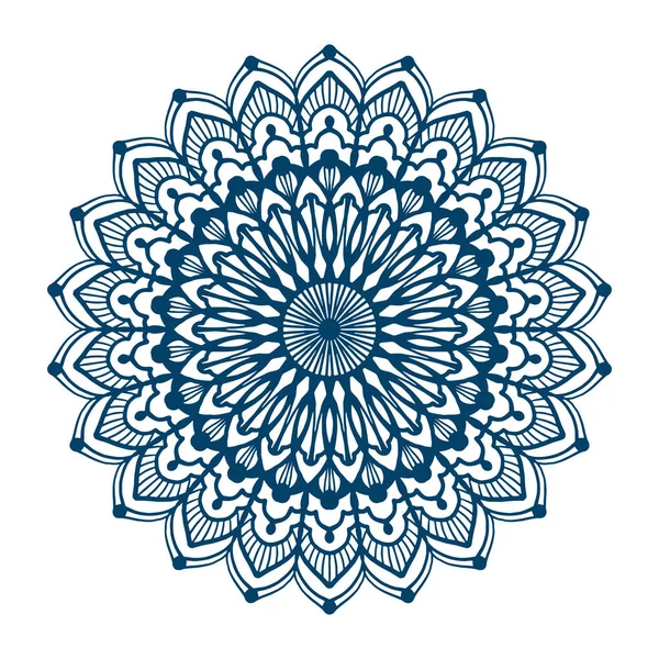 Mandala Monocromatico Isolato Sfondo Bianco Illustrazione Disegnata Mano Vettore — Vettoriale Stock