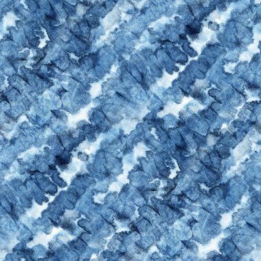 Beyaz ipeğin üzerindeki çivit rengi kusursuz kravat boyası deseni. El boyası kumaşlar - nodüler batik. Shibori boyaması.. 