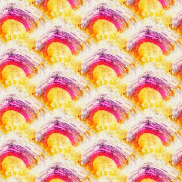 Seamless Tie Dye Pattern Yellow Red Color White Silk Hand — Stock Photo, Image