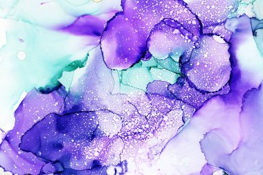 Şeffaf alkol lekeleri olan soyut bir arkaplan. El çizimi illüstrasyon.