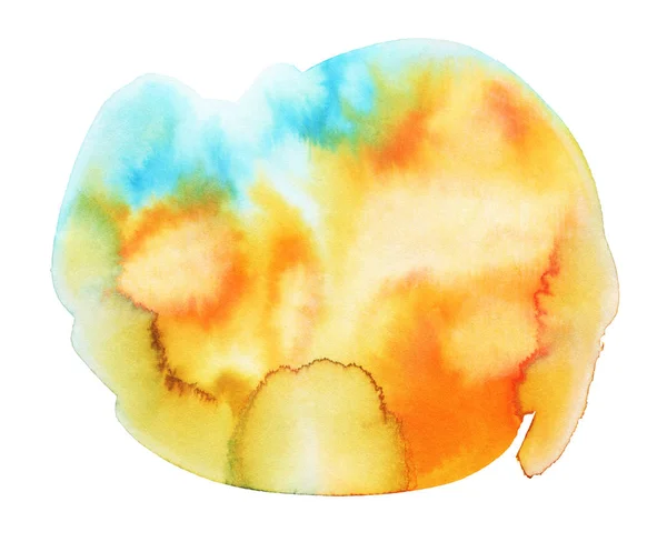 Оранжевое Пятно Акварели Изолированное Белом Фоне Ручная Иллюстрация — стоковое фото