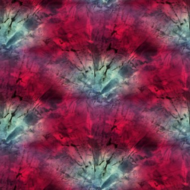 Pürüzsüz bordo desenli ve beyaz ipek üzerine yeşil renk. El boyası kumaşlar - nodüler batik. Shibori boyaması.. 