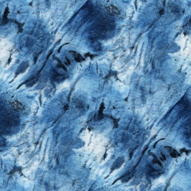 Beyaz ipeğin üzerindeki çivit rengi kusursuz kravat boyası deseni. El boyası kumaşlar - nodüler batik. Shibori boyaması.. 