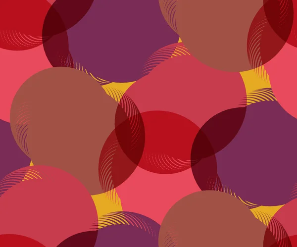 Nahtloses Muster Mit Roten Und Lila Kreisen Vektorillustration — Stockvektor
