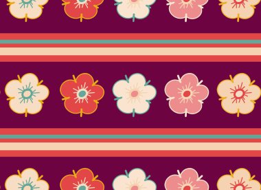 Kusursuz desenli, karalama tarzında çiçekler. Vektör illüstrasyonu. 