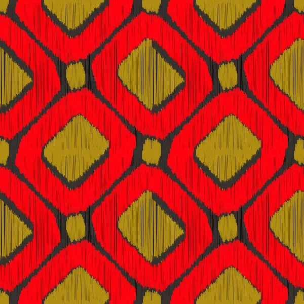 Patrón Ikat Sin Costuras Fondo Abstracto Para Diseño Textil Papel — Vector de stock
