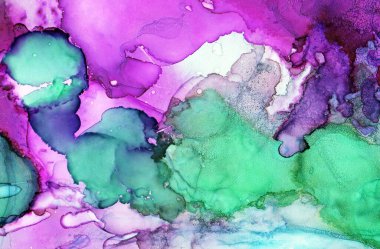 Şeffaf alkol lekeleri olan soyut bir arkaplan. El çizimi illüstrasyon.