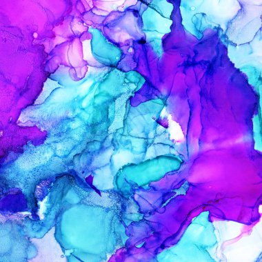 Şeffaf alkol lekeleri olan soyut bir arkaplan. El çizimi illüstrasyon.