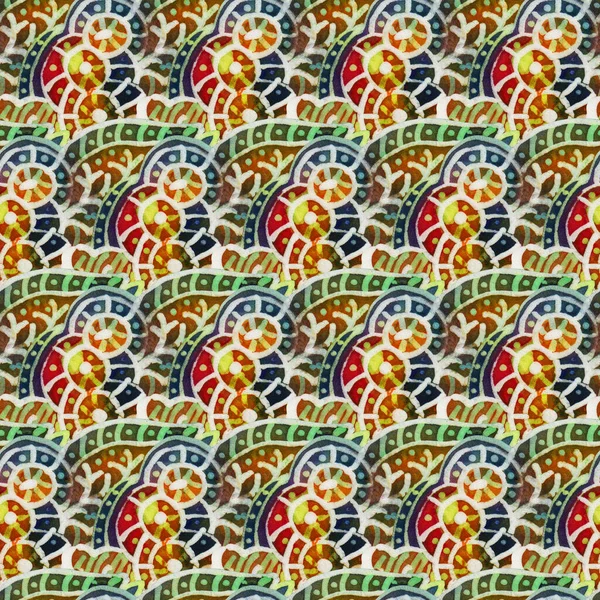 Padrão Batik Intrincado Com Textura Tecido Padrão Sem Costura Ilustração — Fotografia de Stock
