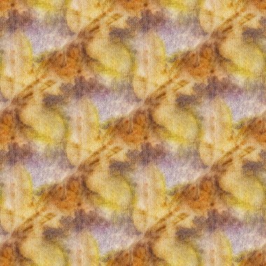 Doğal ipek üzerinde yaprak izleri olan kusursuz botanik izleri. El çizimi illüstrasyon.